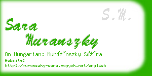 sara muranszky business card